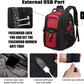 SHRRADOO Extra Large 50L Travel Laptop Backpack with USB Charging Port, College High School Backpack Airline Approved Business Work Bag Fit 17 Inch Laptops for Men Women,Red