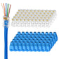UTP RJ45 Connectors, Cat6 RJ45 Pass Through Plugs 50-Pack, Cat6 RJ45 Plugs with 50-Pack Strain Relief Boots for Solid or Standard Ethernet Cables, Transparent