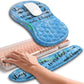 Hokafenle 2in1 Combination, Wave Keyboard Wrist Rest and Ergonomic Curvature Mouse Pad Wrist Support for Relieve Wrist Pain, Filled with Soft Cushion Memory Foam, Stay Positive