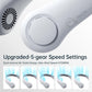 JISULIFE Portable Neck Fan, Hands-Free Bladeless, 5 Speeds, 4000 mAh Battery Operated Wearable Personal Fan, Twistable, Rechargeable, Gift for Women Men-Grey