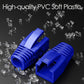 50-Pack RJ45 Boot Cover, Cat6A Cat7 Ethernet Network Cable Strain Relief Boot for 6.5-8.0mm Ethernet Cable (Hole Diameter: 8.0mm, Blue)