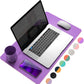 YSAGi Desk Mat, Mouse Pad,Waterproof Desk Pad,Large Mouse pad for Desk, Leather Desk Pad Large for Keyboard and Mouse,Dual-Sided Mouse Mat for Office (23.6" x 13.7", Aconite Violet+Eosine Pink)