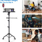 Laptop Tripod on Wheels with 2 Shelves, Portable Projector Floor Stand Adjustable Height 25.9 to 51.8 Inch with Phone Holder
