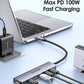 LENTION 6-in-1 USB C Hub Dock with a 4K @60HZ HDMI Display, 4 XUSB-C 3.2 Gen 2, 10 Gbps, PD 100W Charging and for iPhone15 Series, New MacBook Pro, Mac Air, More (CE33, Space Gray)