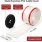 8.2ft Cord Cover Floor, Soft PVC Cord Covers for Wires on Floor, Self-Adhesive Cord Hider, Cable Management Wire Protector for Commercial Office Carpet/Floors/Wall White