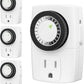 BN-LINK BND-60/U47 Indoor Mini 24-Hour Mechanical Outlet Timer, 3-Prong, 4-Pack