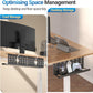 2 Pack Cable Management Under Desk Black, Cinati 32" Large Cable Management Tray, Under Desk Alloy Steel Wire Organizers, Cord Hider Tray for Office and Home - Tape or Screw Installation