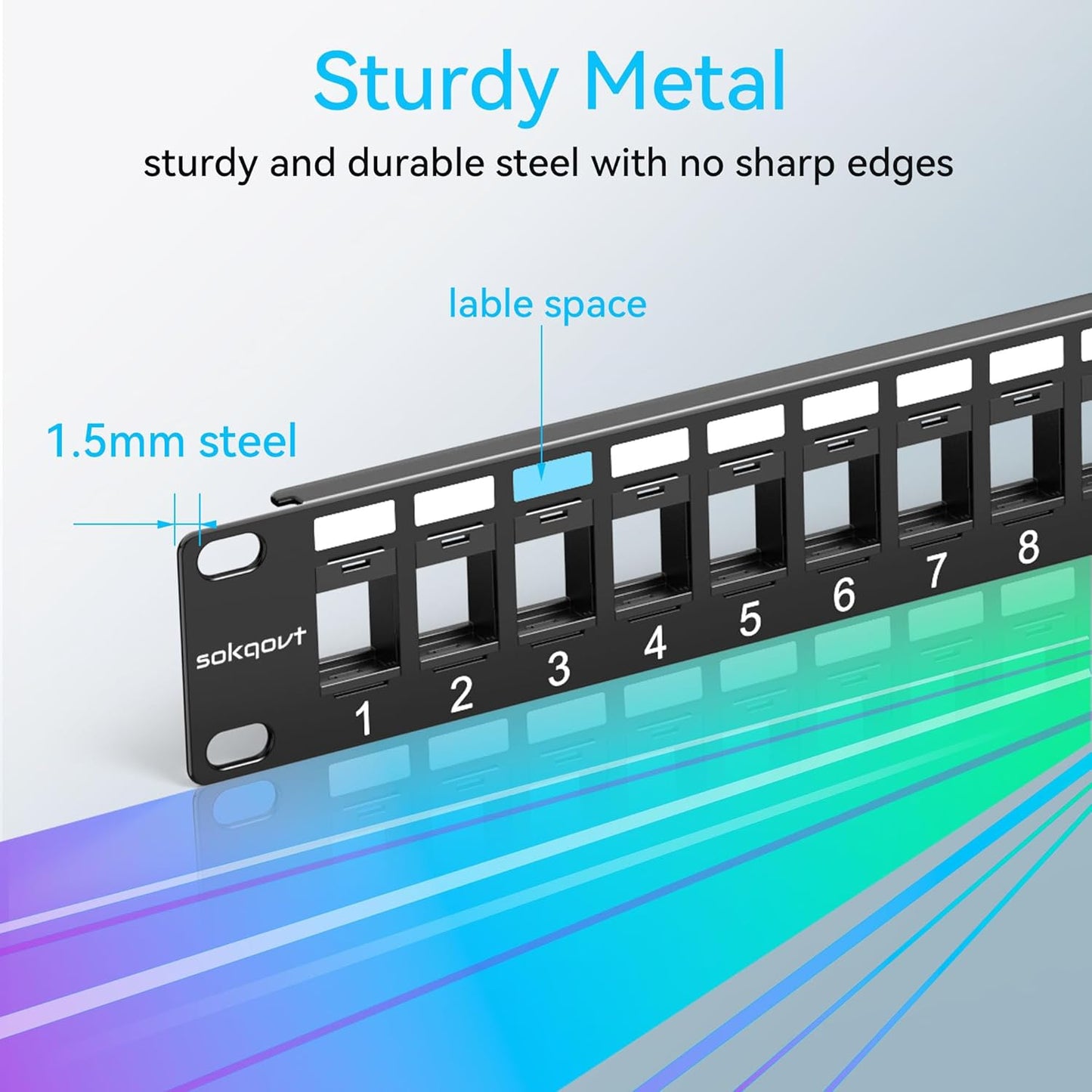12 Port Mini Blank Keystone Patch Panel With Snap-in Design (4 Pack), Cat6 Network 1U 10 Inch Rack Mount Ethernet (for Slim Keystone Only)