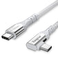 Fasgear 100W USB C to Type C 90 Degree Cable 3ft, USB 3.1 Gen 2 10Gbps Data 5A Power Delivery (PD) with E-Marker Compatible for Link,VR Headset,PD Docking Station,HHD,MacBook,4K Displays Grey