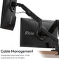 Pixio PS1D Wave Black Dual Monitor Arm Stand Desk Mount - Fits up to 32 inches Monitors and up to 19.8lbs. VESA Compatibility and Integrated Cable Management