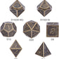 DnDnD Ancient Design Dice, 7PCS Brass DND Metal Dice with Metal Box for Table Games Dungeons and Dragons D&D