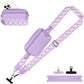 Clip and Go Strap for Phone with Wallet Crossbody, Adjustable Phone Lanyard with Detachable RFID Wristlet Wallet, Pattern Strap - Purple (L)