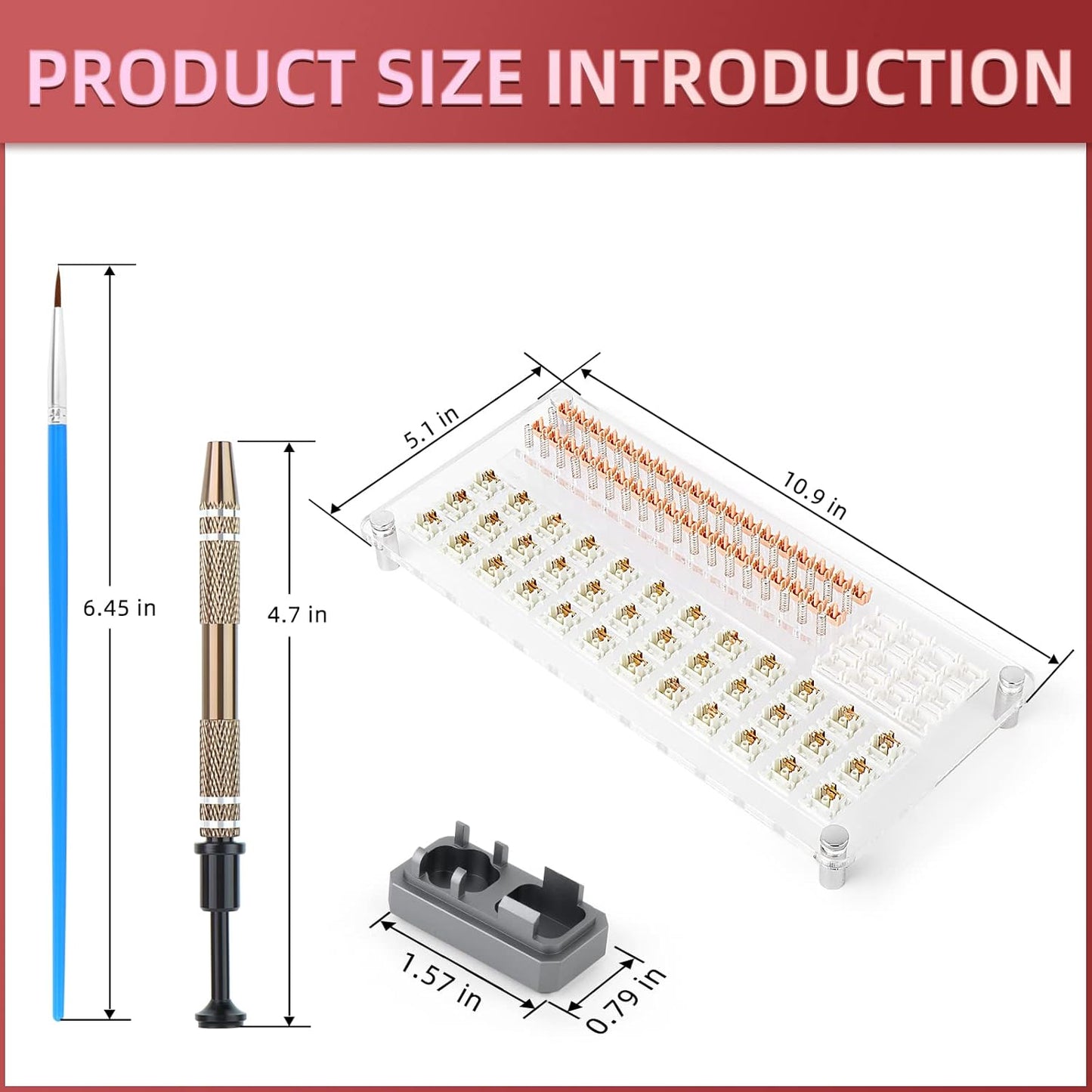 YIMAGUJRX RUNJRX 36 Switches Acrylic Lube Station,Keyboard Switch Grease 0.53oz/15g, Switch Opene for Cherry Kailh Akko TTC, Lube Kit for Mechanical Keyboard