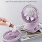 Shinebella AA Battery Powered Clip on Fan with 4-Speed, 5’’ Small Desk Fan with Aroma Function, USB Powered, 360°Rotation, Ultra Quiet, for Golf Cart, Stroller, Bedroom,Car(Batteries Not Included)