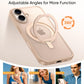 MAGIC JOHN 360° Rotatable Magnetic Invisible Stand for iPhone 16 Case [Camera Control Button] [Compatible with MagSafe] 16FT Shockof for iPhone 16 Case with Kickstand, Rose Gold