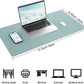 AFIING Dual-Sided Desk Pad, Natural Cork & PU Leather, Desk Mat Protector Non-Slip, Waterproof, Easy Clean,Large Mouse mats for Office and Home Work(Light Blue, 31.5"x17")