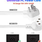 Adoreen 10 Ft Computer TV Replacement Power Cord White, Low Profile Flat Plug to 90 Degree Angled L-Shaped 18AWG 3-Prong AC Universal Power Supply Cable for Printer, PC, Monitor TV LCD, ETL+Ties