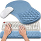Hokafenle 2 in 1 Ergonomic Mouse Pad Wrist Support & Wrist Rest for Computer Keyboard Set, with Relieve Carpal Tunnel Pain Massage Bulge and Full Memory Gel Design (2In1 Set, Lake Blue)