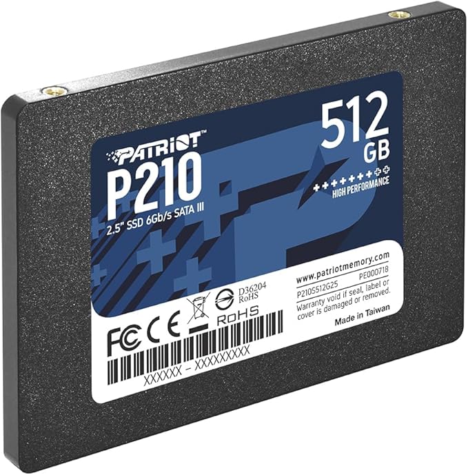 Patriot P210 512GB Internal SSD - SATA 3 2.5" - Solid State Drive - P210S512G25