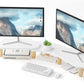 Dual Monitor Stand Riser,Rainbow Cloud Desktop Computer Stand for 2 Monitors,Adjustable Length and Angle Multifunctional Desktop Organizer Stand for Laptop, PC, Computer, Printer,White