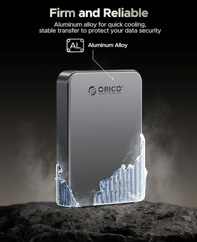 ORICO 480GB Magnetic Portable SSD, Metal Body, 4K 120 fps ProRes HDR Record and Store, Up to 460MB/s, USB C&A 2 in 1 Cable, External SSD Compatible with iPhone 16 Pro Max, Tablet, Computer - K5PLUS