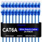Rapink Patch Cables Cat6a 0.5ft (24 Pack) Slim, Cat6a Ethernet Patch Cable 10G Support, Snagless Cat 6 Patch Cable for Patch Panel to Switch, Flexiable Cat 6a Ethernet Cable with Gold Plated