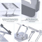 Adjustable Laptop Stand for Desk - Portable Laptop Riser with Rotating Base, Foldable Aluminum Computer Stand, Ergonomic Laptop Holder for MacBook Pro/Air Dell HP Lenovo Notebook up to 16" (Silver)