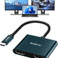 USB C to Dual HDMI Adapter 4K@60hz, Type C to HDMI Splitter Extended Display for MacBook/MacBook Pro Air Dell XPS13/15, Samsung Galaxy S9/S9+ [MST Mode (Extended displays) Only for Win OS], Green
