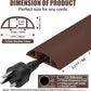 Floor Cord Cover Self Adhesive Cord Hider,3.3FT Cable Management, Extension Strip Protector for Wires, Prevent Cable Trips for Offices, Gyms, Exhibitions Cavity:0.47"(W) x 0.35"(H) Coffee