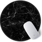 ITNRSIIET Round Mouse Pad with Stitched Edge Premium-Textured Waterproof Non-Slip Rubber Base Desktop Protection Mat Diameter 8.7 inches, Black Marbling