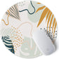 ITNRSIIET Round Mouse Pad with Stitched Edge Premium-Textured Waterproof Non-Slip Rubber Base Desktop Protection Mat Diameter 8.7 inches, Tropical Plants