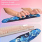 Hokafenle 2in1 Combination, Wave Keyboard Wrist Rest and Ergonomic Curvature Mouse Pad Wrist Support for Relieve Wrist Pain, Filled with Soft Cushion Memory Foam, Crescent Waves