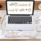 Keyboard Wrist Rest Large Mouse Pad Wrist Support for Computer, 4 in 1 Memory Foam Keyboard Pad Desk Mat Ergonomic Hand Rest Wrist Cushion for Home Office Gaming-White Marble