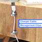 2 Sets Charger Holders for Cords, Silver Adjustable Cable Anchor Holders, Adhesive Metal Cord Clips, Cable Management Wire Organizers for Desk, Office, Nightstand