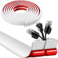 10ft Self Adhesive Floor Cord Cover, Cable Cavity:0.61" (W) x 0.32" (H), Heavy Duty Soft PVC Cable Protector and Extension Cord Hider,Cord Management System to Hide Wires on Floor, White