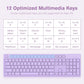 LeadsaiL Purple Wireless Keyboard, 2.4GHz Full-Sized Ergonomic Computer Keyboard, Cordless Noiseless Keyboard,12 FN Shortcuts for Windows MacOS Laptop Computer