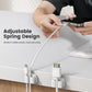 3-in-1 Cord Organizer Spring Clip Holder - Lamicall Small Desk Cable Organizer Clips, Adhesive Adjustable Wire Holder for Phone Charging Cord, Cable Management, Office Desk Accessories, White, 3Pcs