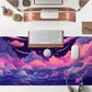 Pastel Pink Purple Clouds Moon Mouse pad Desk Mat, Cute Space Deskmat XXL Large Extended Mousepad Gaming Desk Pad, Big Laptop Computer Keyboard and Mouse Pad Mat for Women Office Decor 31.5x15.7 in