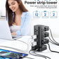 Tower Power Strip with Surge Protector - 12 AC Outlets & 4 USB Ports (2 USB-C), 6FT Extension Cord, Charging Station Tower for Home Office Dorm Travel (Black)