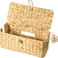 Wicker Cable Management Box with Lid, A Handwoven Water Hyacinth Cords Hider Box for TV, Computer, Router, USB Hub to Hide Cords & Power Strip for Desk, Floor, Office, 16x6.9x6.9”