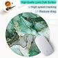 ITNRSIIET Round Mouse Pad with Stitched Edge Premium-Textured Waterproof Non-Slip Rubber Base Desktop Protection Mat Diameter 8.7 inches, Green Marble Texture