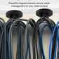 Magnetic Zip Tie Mount Wire Cable Holder, Include 10 Pcs 43mm Magnetic Cable Zip Tie Base with 50 Pcs Heavy Duty Zip, Multipurpose Wire Clips Management Base, Black