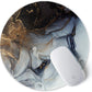 ITNRSIIET Round Mouse Pad with Stitched Edge Premium-Textured Waterproof Non-Slip Rubber Base Desktop Protection Mat Diameter 8.7 inches, Ink and Wash Marble