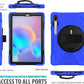 BRAECN for Samsung Galaxy Tab S6 case 10.5 Inch 2019 (with S Pen Holder),Heavy Duty Drop Protection Rugged Case with [Hand Strap][Rotating Stand][Shoulder Strap],No Support Samsung Key Board–Blue
