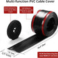 16.4ft Cord Cover Floor, Soft PVC Cord Covers for Wires on Floor, Self-Adhesive Floor Cable Cover Cord Hider, Floor Cable Management Cable Protector for Commercial Office Carpet/Floors/Wall Black