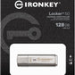 Kingston Ironkey Locker+ 50 128GB Encrypted USB Flash Drive | USB 3.2 Gen 1 | XTS-AES Protection | Multi-Password Security Options | Automatic Cloud Backup | Metal Casing | IKLP50/128GB