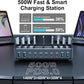 chipofy 500W Charging Station for Multiple Devices, 10-Port Multi USB C Fast Charger Station with Organizer Stand for MacBook Laptop, iPad, iPhone 16 15 Pro Max, Galaxy S25/S24 and More