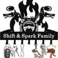 Personalized Flaming Motoclycle Key Holder Wall Mount, Custom Metal Key Rack Key Holder with name, Deer Cabin Wall Keys Hanger with Hooks for Entryway, Front Door, Hallway, Kitchen, Living Room