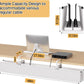 Under Desk Cable Management Tray - 48" Cord Organizer for Desk No Drill, Fabric Under Table Wire Organizer with 16X Cable Ties Hide for Office/Home, Cord Hider Fits Adapters & Sockets, White