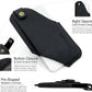 TobbinGear Left-Handed Leather Cell Phone Holster with Belt Clip, Universal Phone Holster for Men Belt Holder, Leather Case for iPhone, Samsung Galaxy Phones, Black, Medium